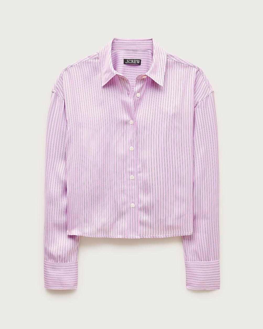 Étienne cropped button-up shirt in viscose twill by J.CREW