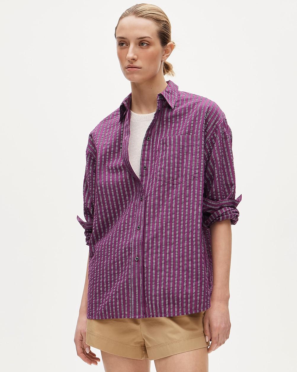 Étienne oversized shirt in dobby stripe by J.CREW