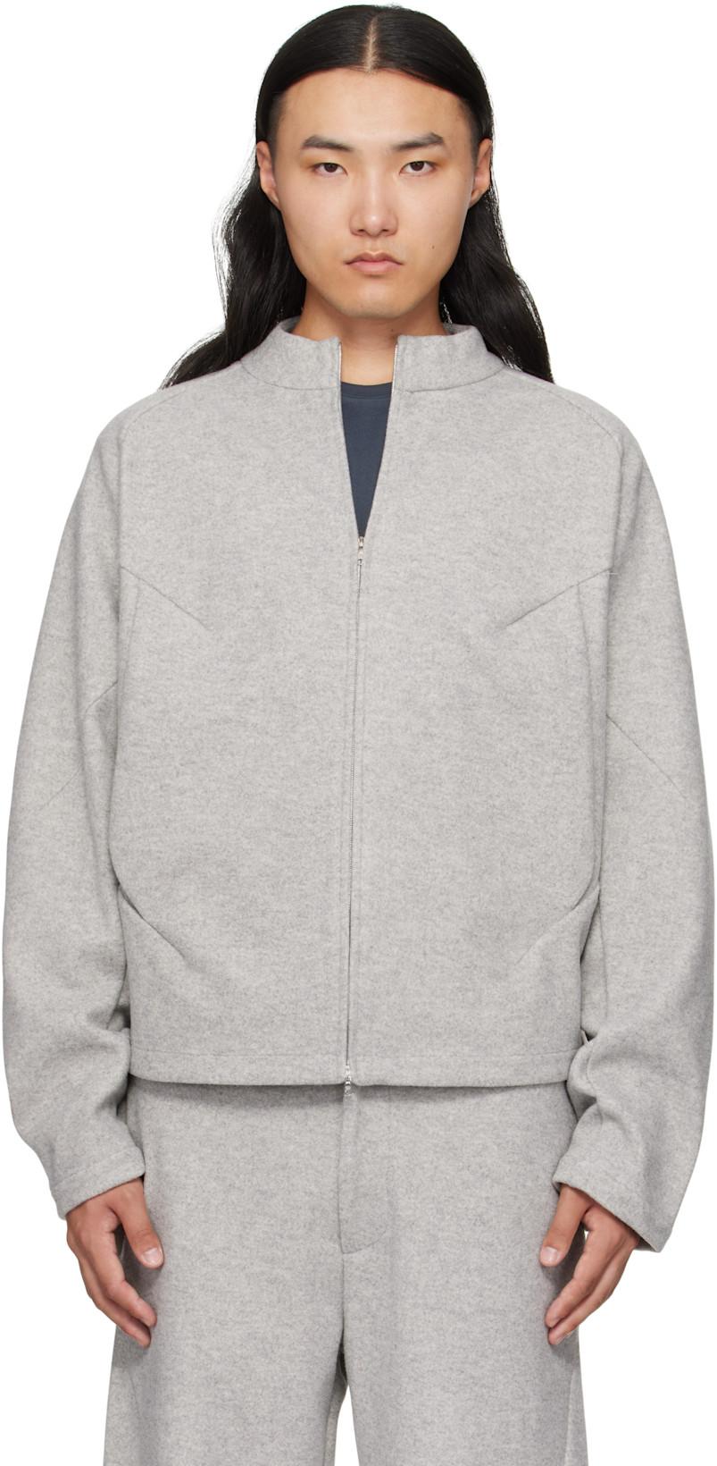 Gray Hybrid Wool Slash Jacket by J EONGL I