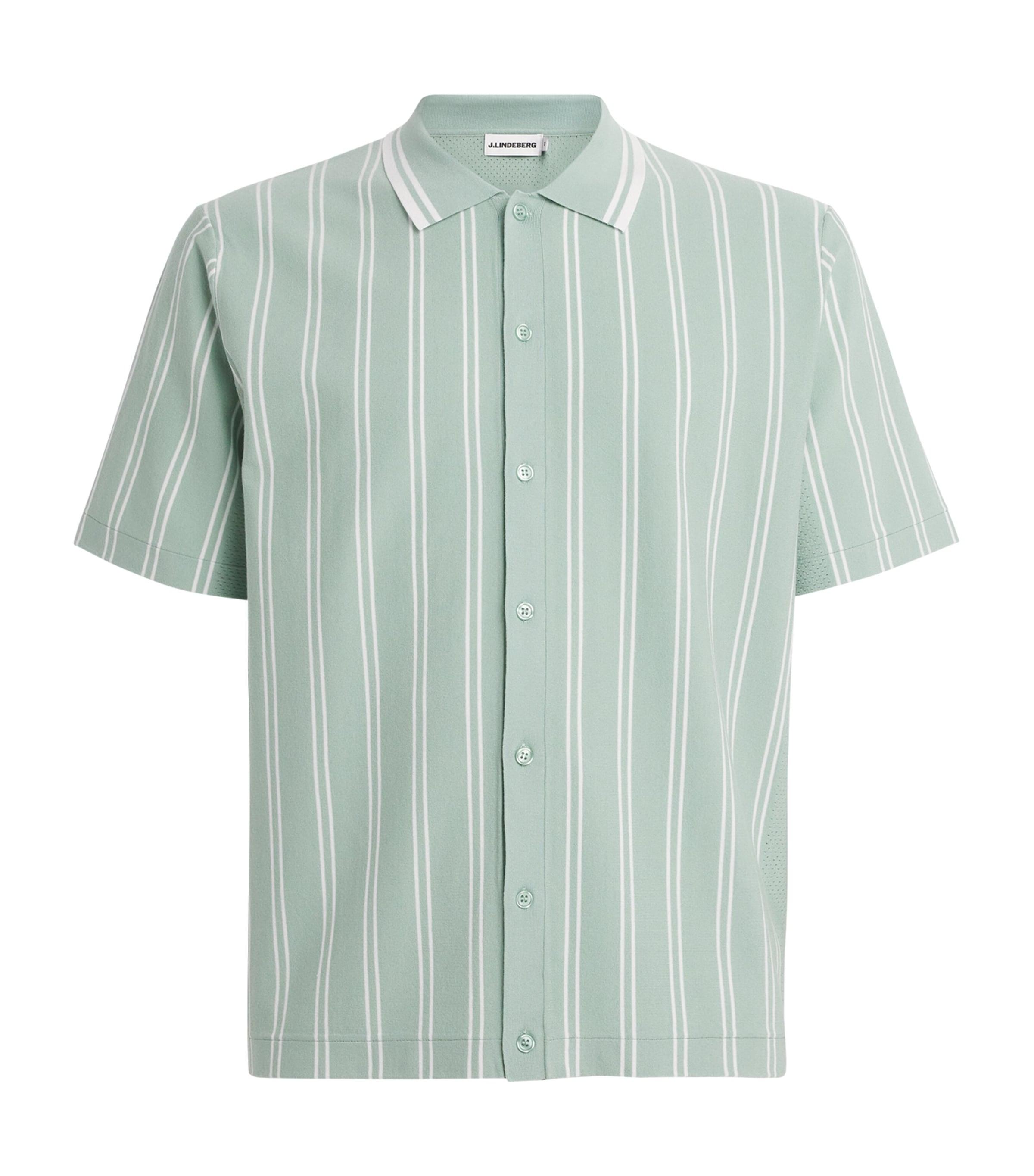 J Lindeberg Stripe Rue Short-Sleeve Shirt by J.LINDEBERG