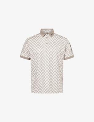 Tour Tech-Print Woven Polo Shirt by J.LINDEBERG