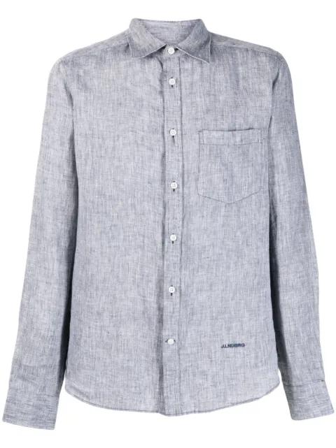 mélange-effect long-sleeve linen shirt by J.LINDEBERG