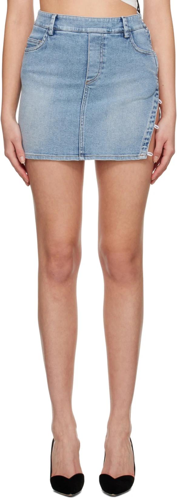 Blue Button Denim Miniskirt by J6