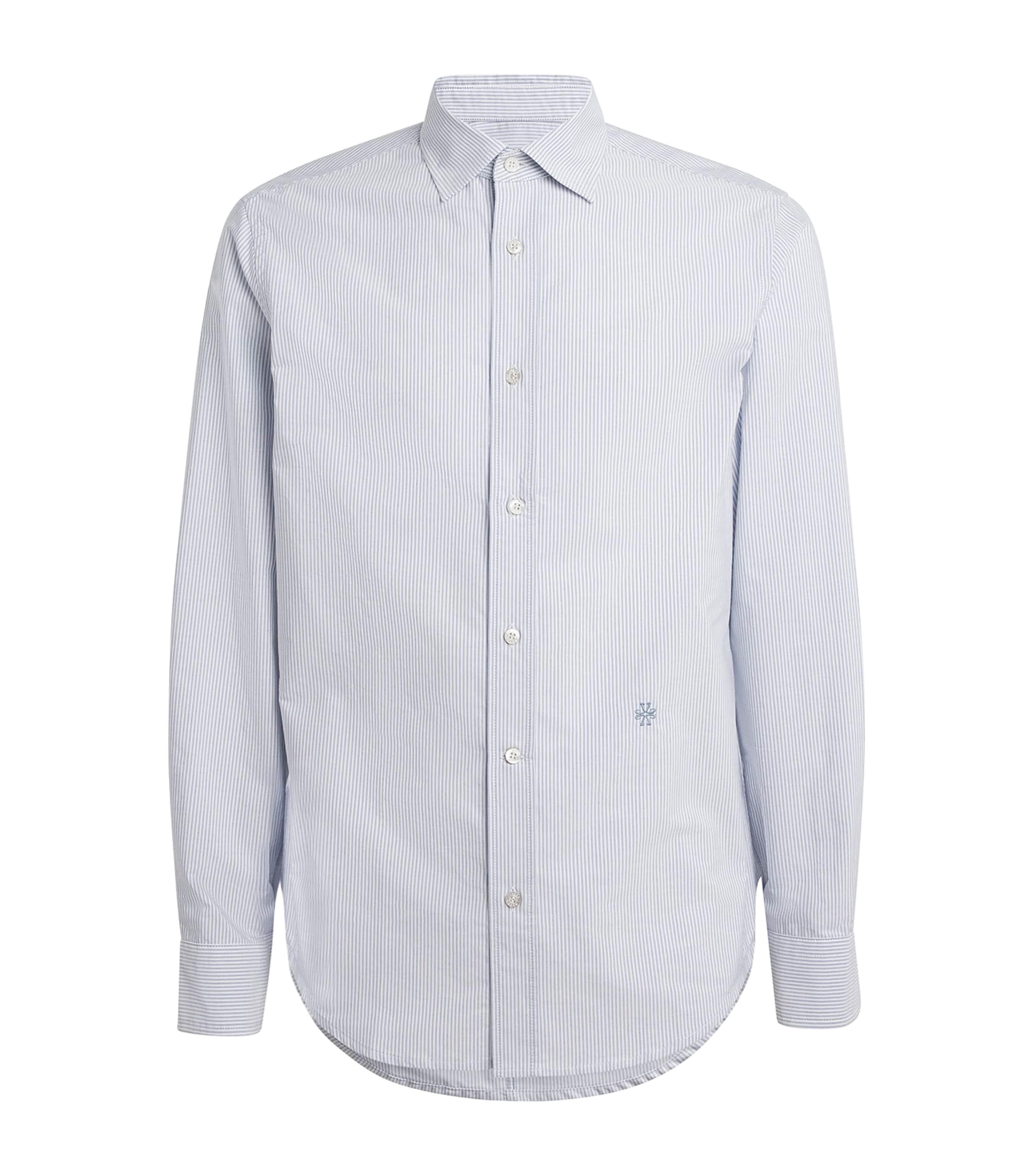 JACOB COHËN Cotton Stripe Monogram Shirt by JACOB COHEN