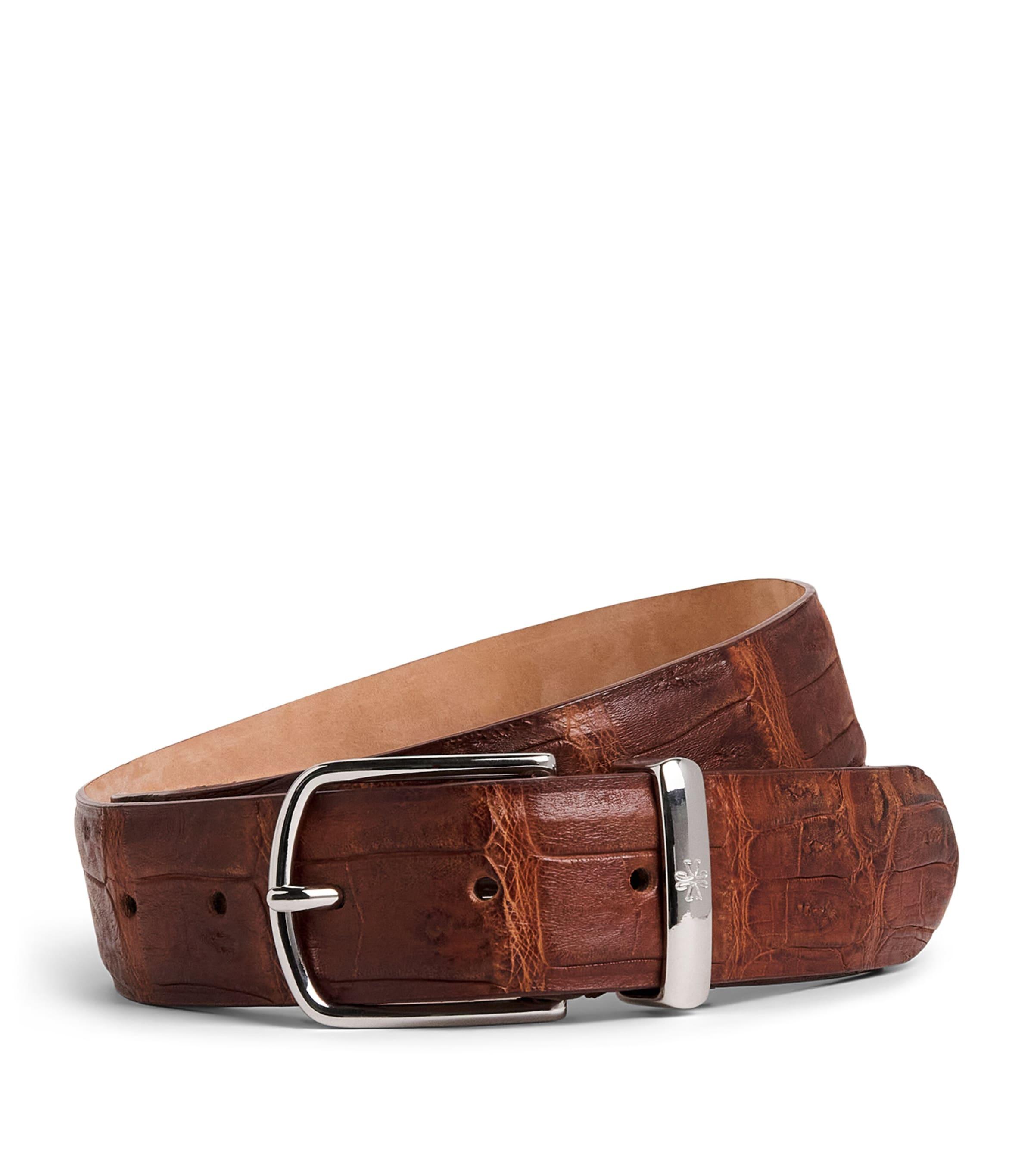 JACOB COHËN Crocodile Leather Belt by JACOB COHEN