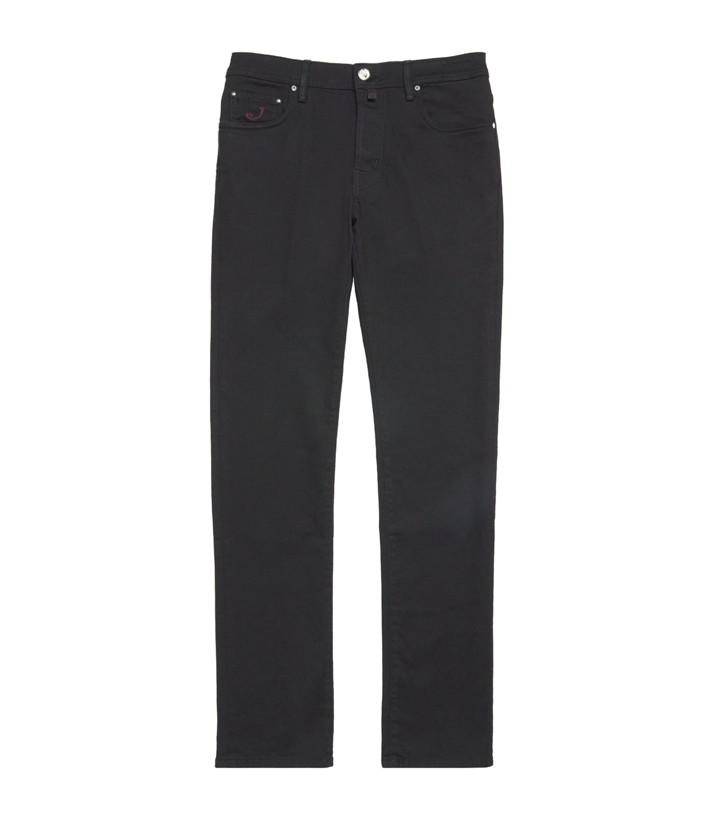 Lizardskin-Patch Bard Slim Jeans by JACOB COHEN
