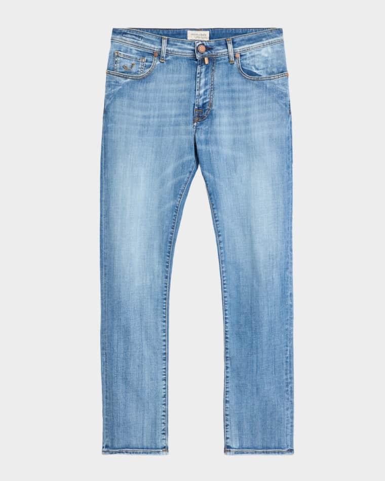Men's Slim Stretch Faded Light-Wash Denim Jeans by JACOB COHEN