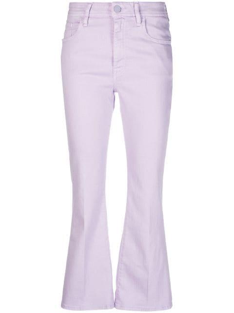 Victoria logo-embroidered cropped flared jeans by JACOB COHEN