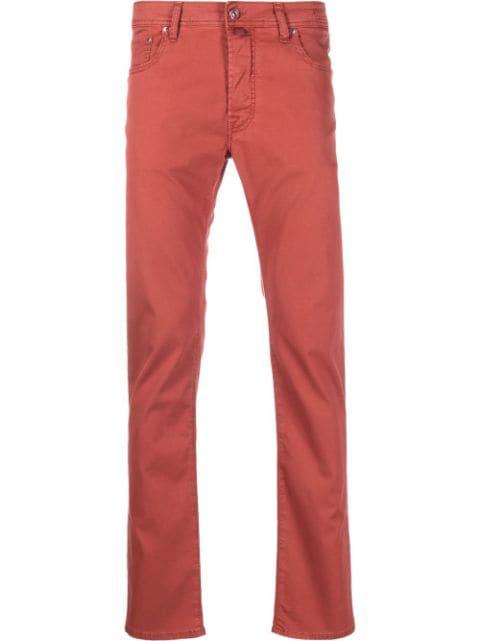 attached-scarf straight-leg jeans by JACOB COHEN