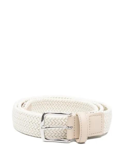 braided leather-trim belt by JACOB COHEN