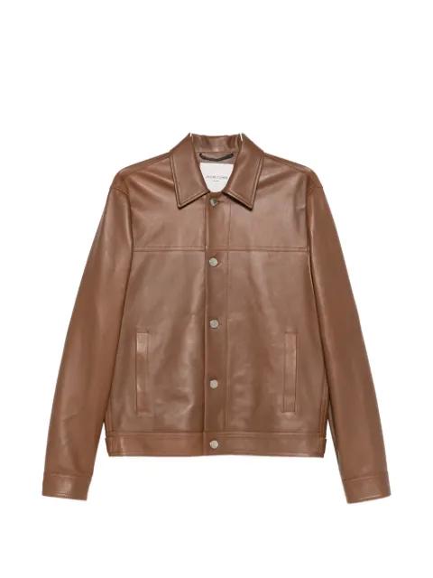 button-fastening leather jacket by JACOB COHEN
