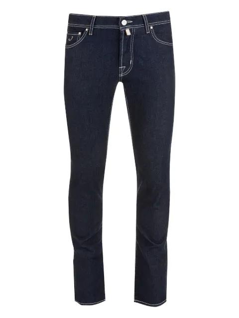 contrast-stitch straight-leg jeans by JACOB COHEN