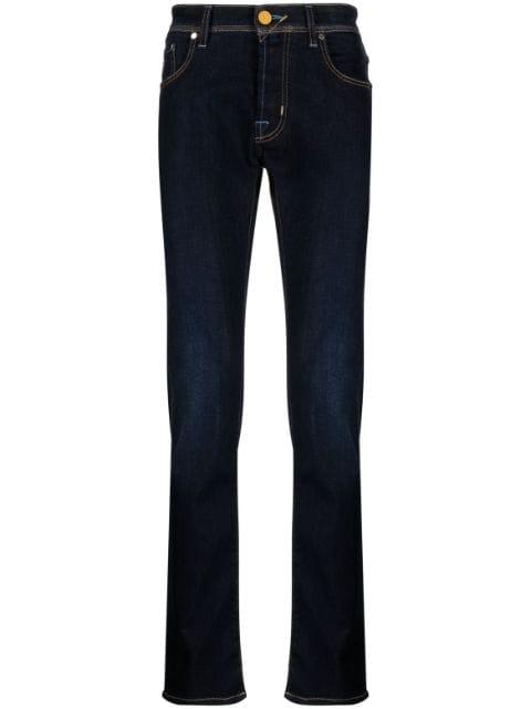 contrast-stitching straight-leg jeans by JACOB COHEN