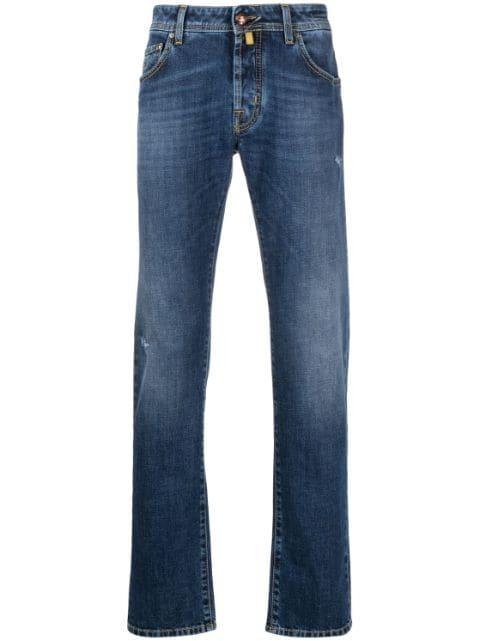 distressed-effect straight-leg jeans by JACOB COHEN