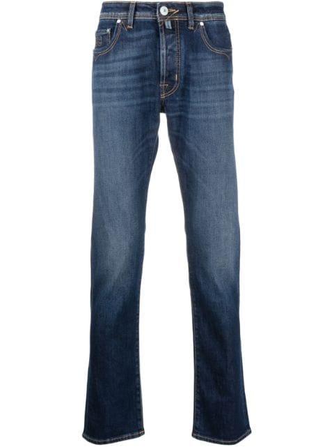 embroidered-logo slim jeans by JACOB COHEN