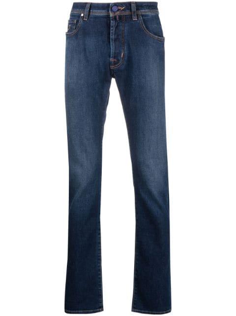 embroidered-logo slim jeans by JACOB COHEN
