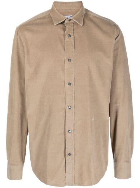 logo-embroidered cotton corduroy shirt by JACOB COHEN