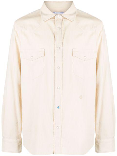 logo-embroidery corduroy cotton shirt by JACOB COHEN