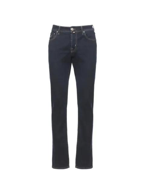 logo-patch contrast-stitched jeans by JACOB COHEN