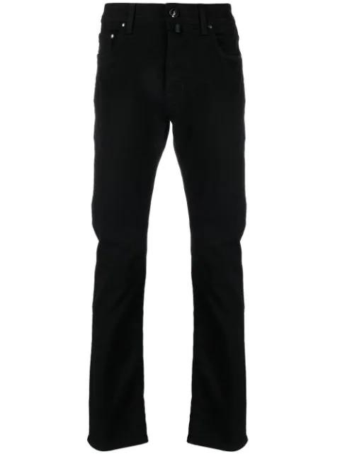logo-patch slim-cut jeans by JACOB COHEN