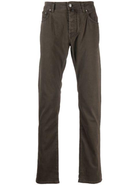 logo-patch straight-leg trousers by JACOB COHEN