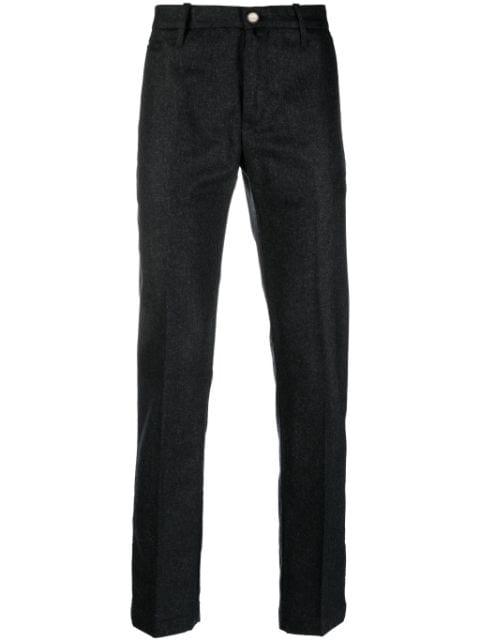 mélange-effect tailored cotton trousers by JACOB COHEN