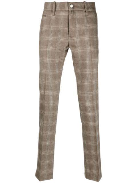 plaid-check wool-blend tapered trousers by JACOB COHEN