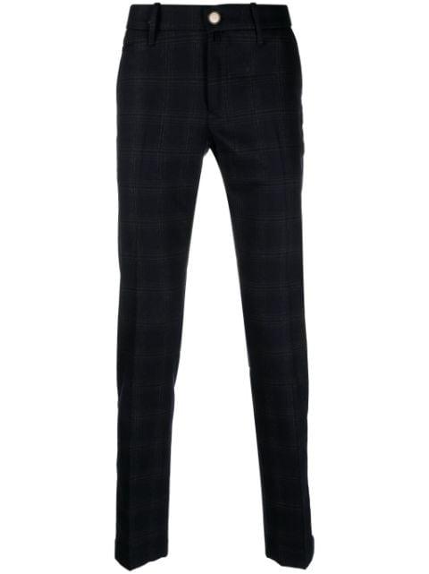 plaid-check wool-blend tapered trousers by JACOB COHEN
