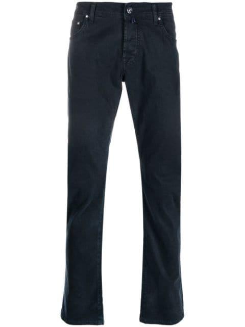 scarf-detail five-pocket straight-leg trousers by JACOB COHEN