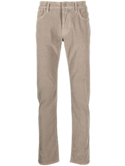 skinny-cut logo-patch trousers by JACOB COHEN