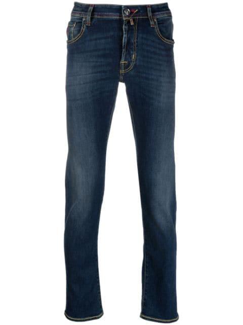 skinny-leg logo-patch jeans by JACOB COHEN