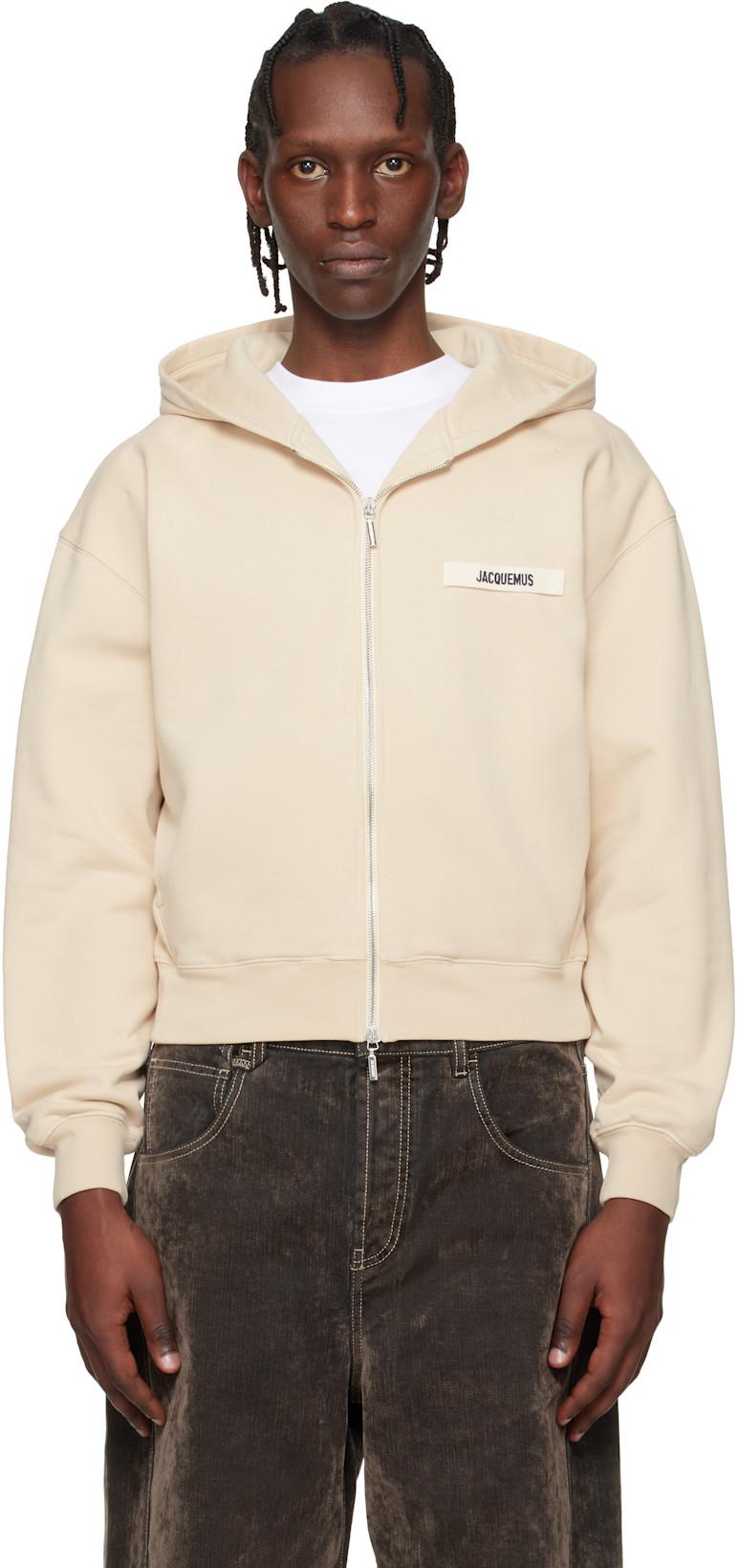 Beige La Casa 'The Gros Grain zipped' Hoodie by JACQUEMUS