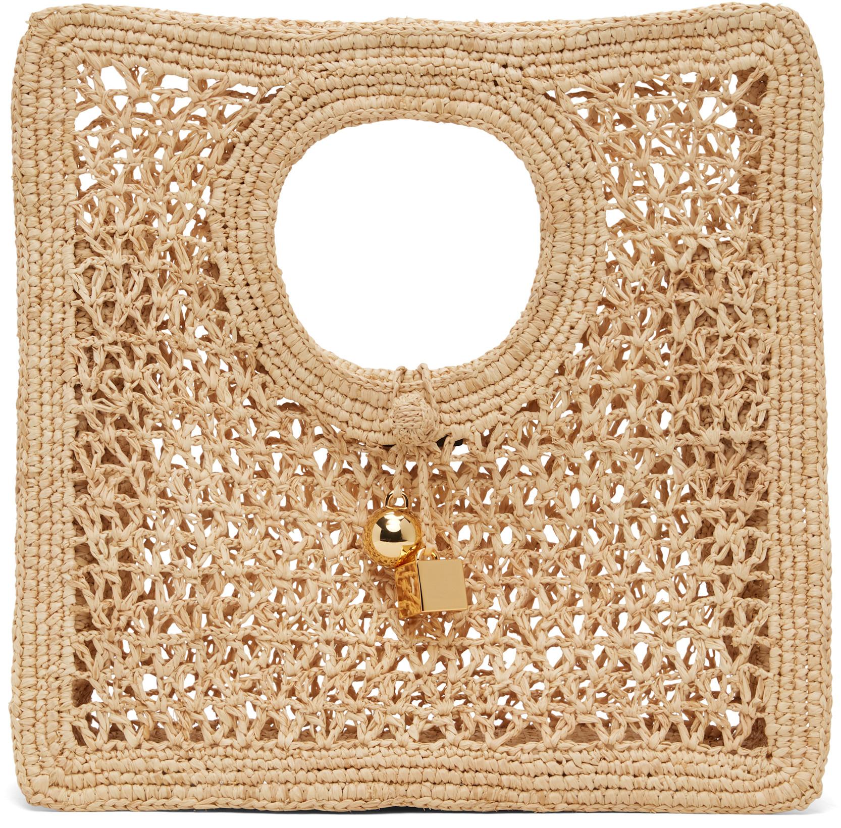Beige La Croisière 'The Spiaggia small square' Tote by JACQUEMUS