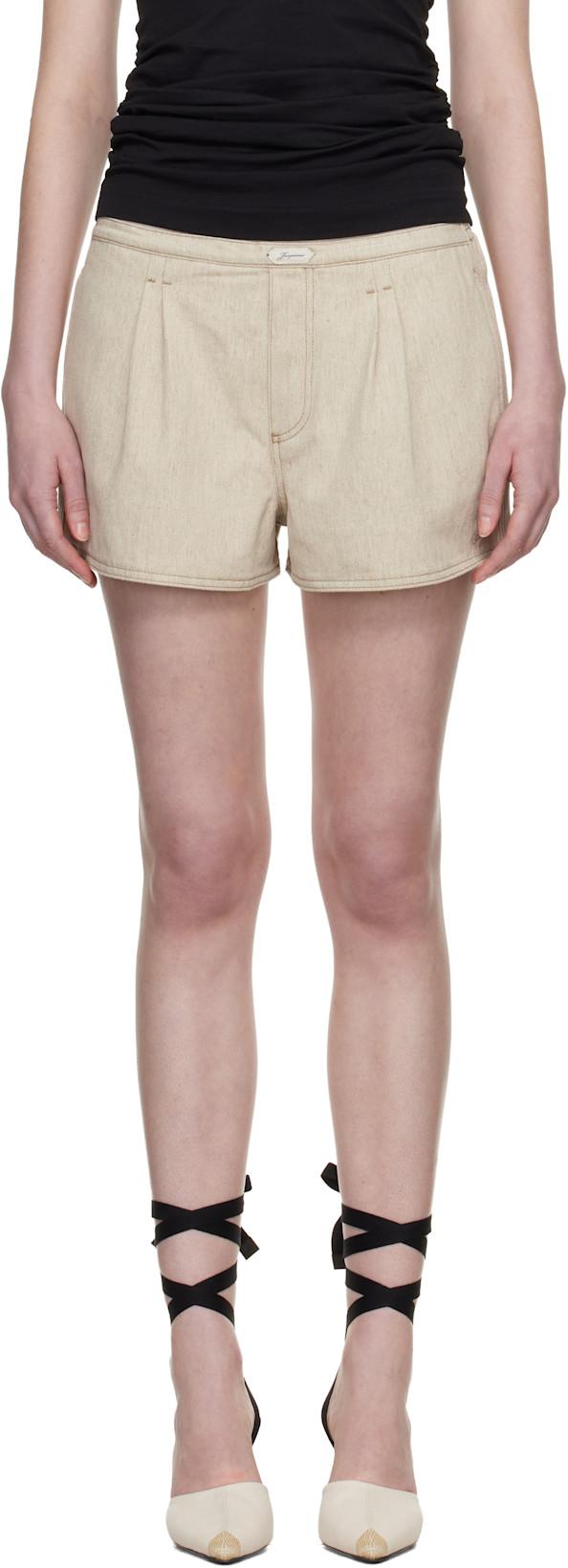 Beige 'The Amelo de-Nîmes' Denim Shorts by JACQUEMUS