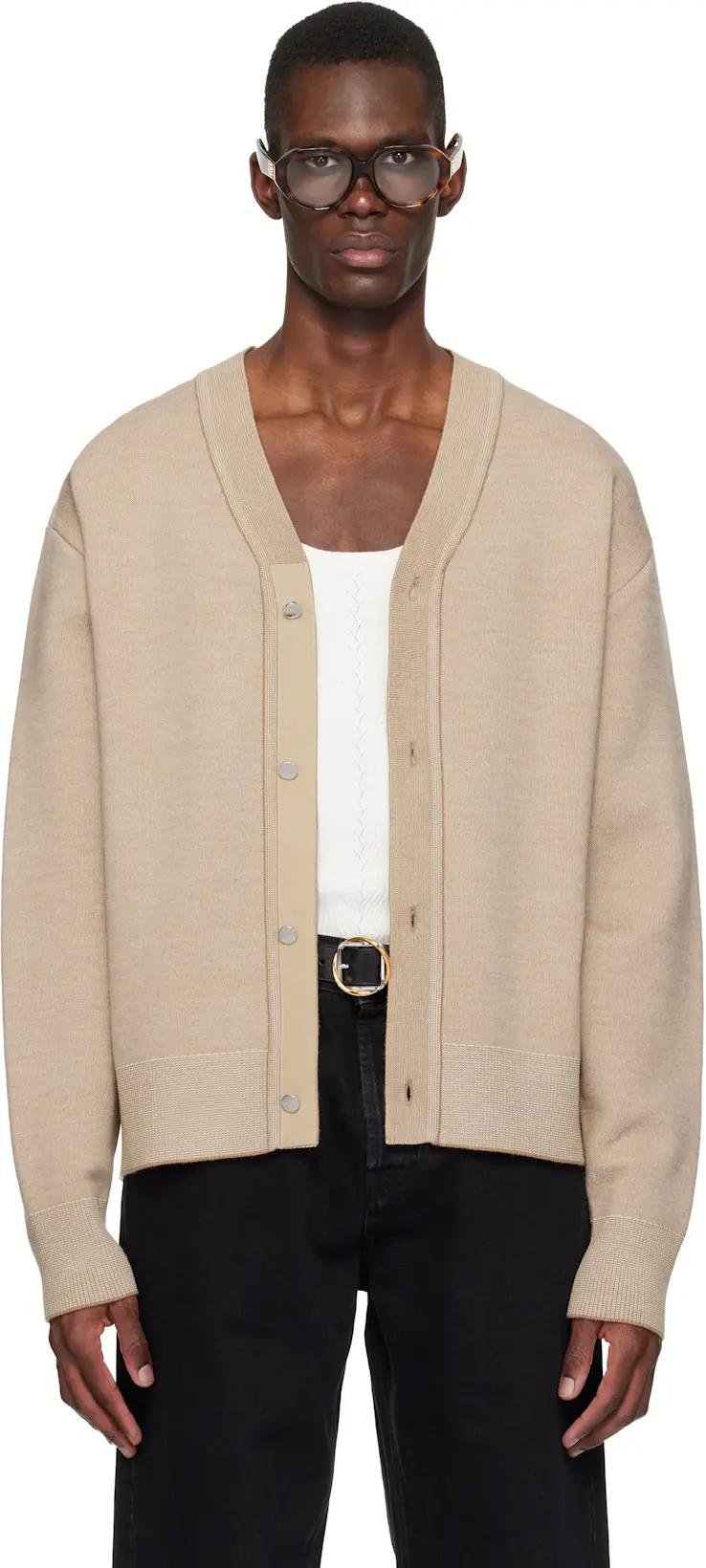 Beige 'The Doppio' Cardigan by JACQUEMUS