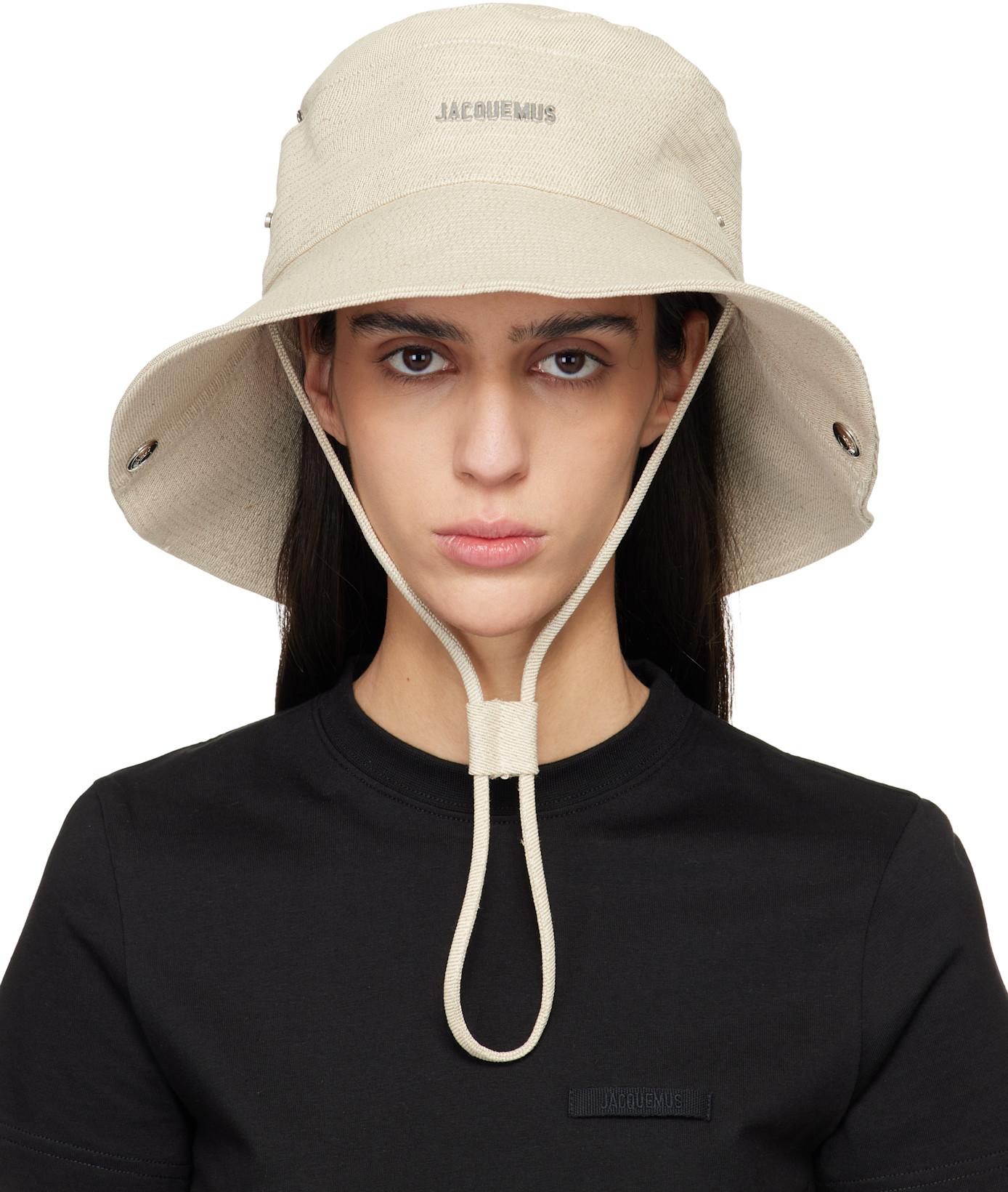 Beige 'The de-Nîmes' Denim Bucket Hat by JACQUEMUS Beige 'The de-Nîmes' Denim Bucket Hat by JACQUEMUS
