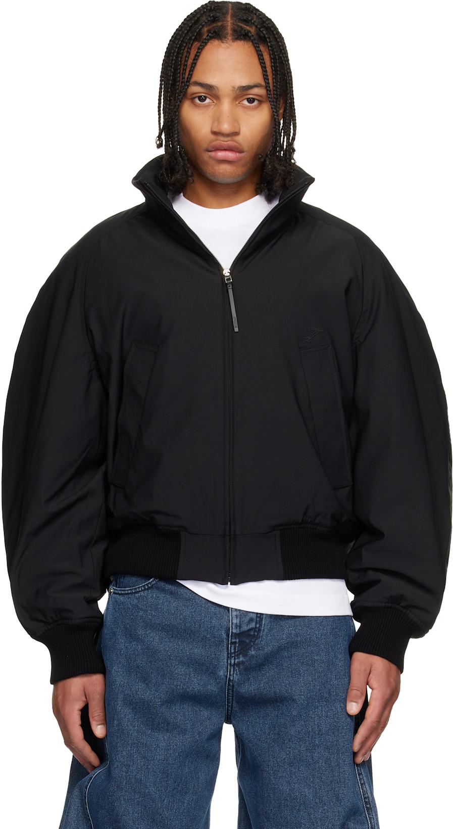 Black 'Le Bomber Aero' Bomber Jacket by JACQUEMUS