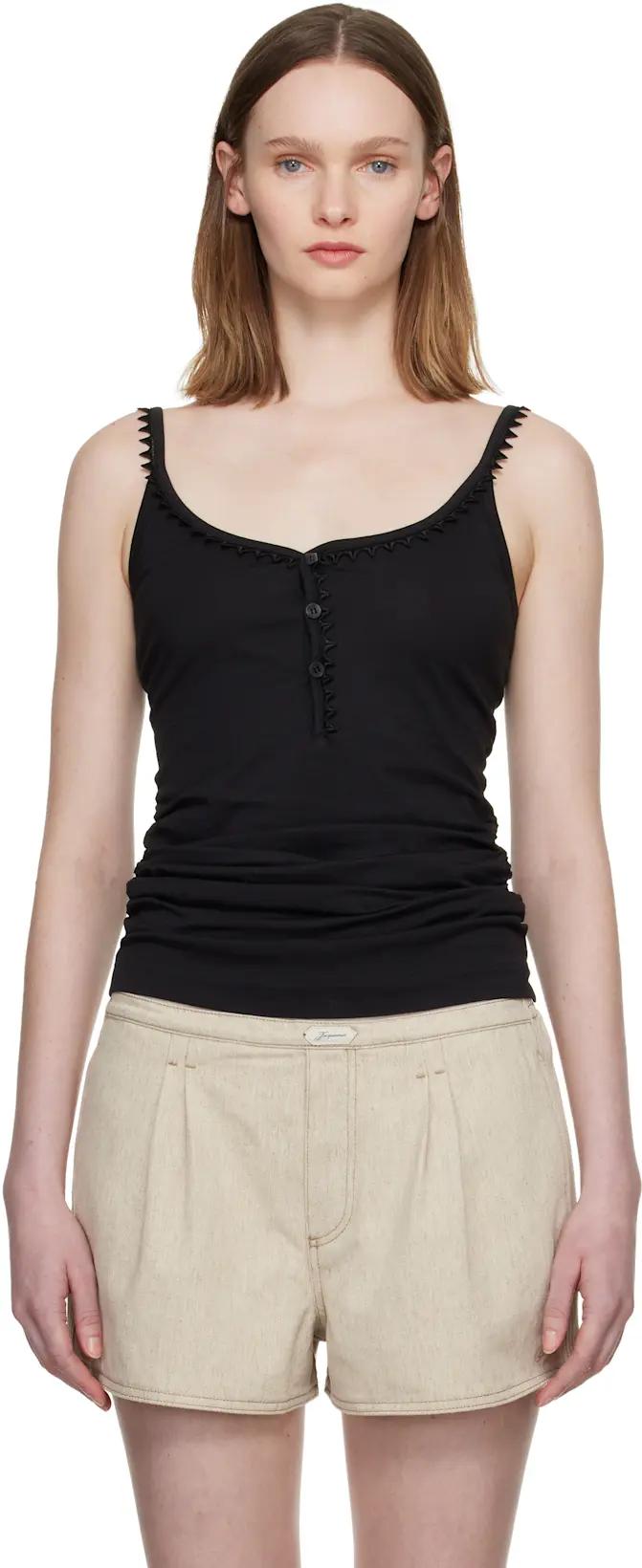 Black 'Le Darbdeur Clavela' Tank Top by JACQUEMUS