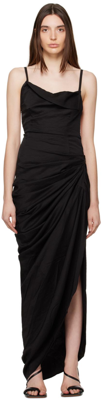 Black Le Papier 'La Robe Saudade' Maxi Dress by JACQUEMUS