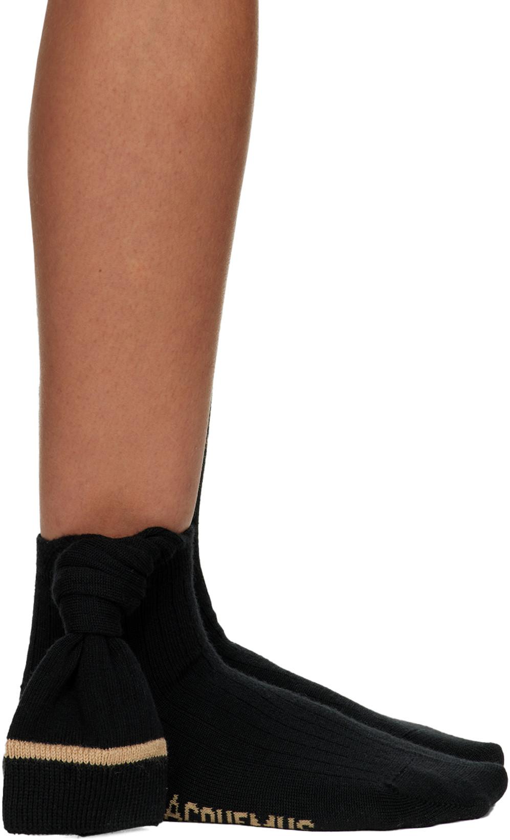 Black Le Papier 'Les Chaussettes Noeud' Socks by JACQUEMUS