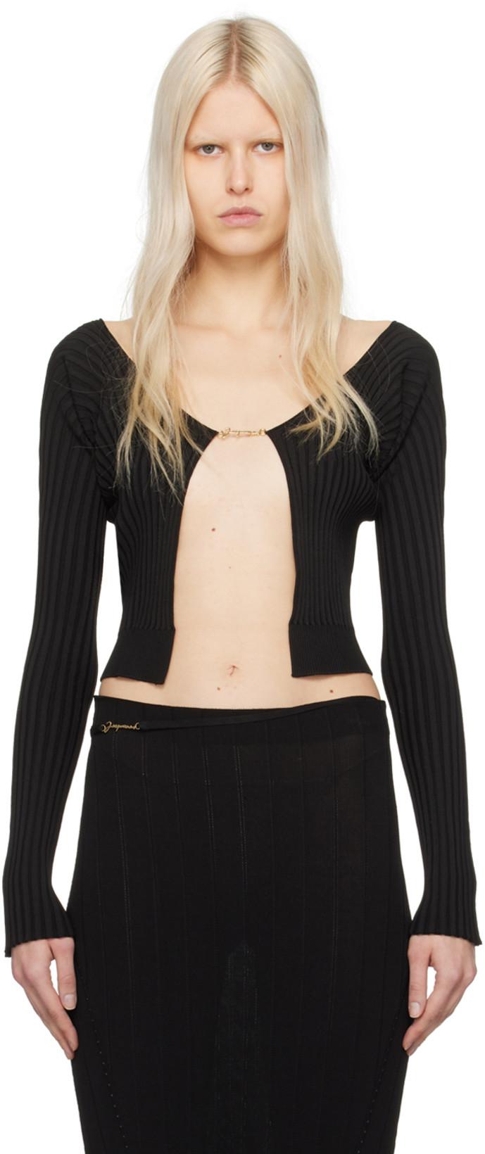 Black Les Classiques 'La Maille Pralu Longue' Cardigan by JACQUEMUS