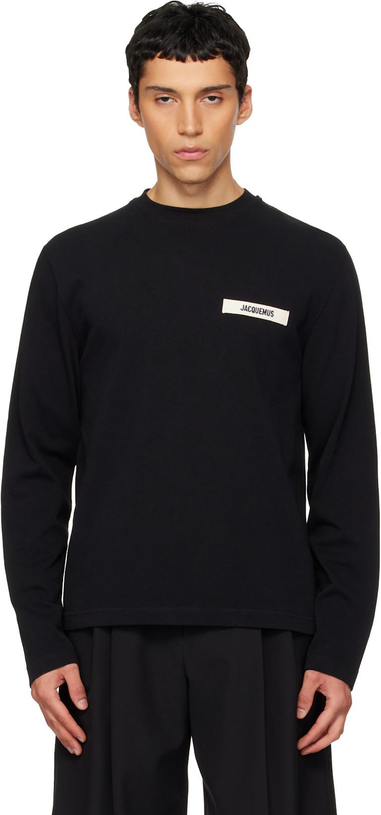 Black 'The Gros Grain long-sleeve' T-shirt by JACQUEMUS
