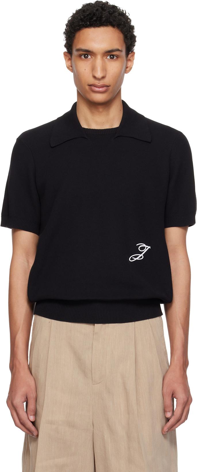 Black 'The J Knit' Polo by JACQUEMUS