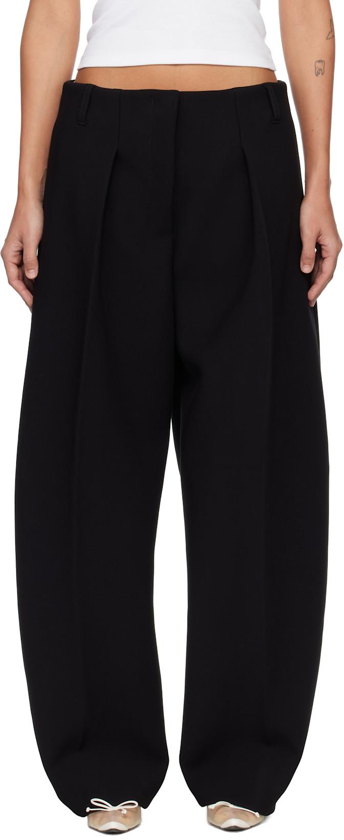 Black 'The Ovalo' Trousers by JACQUEMUS