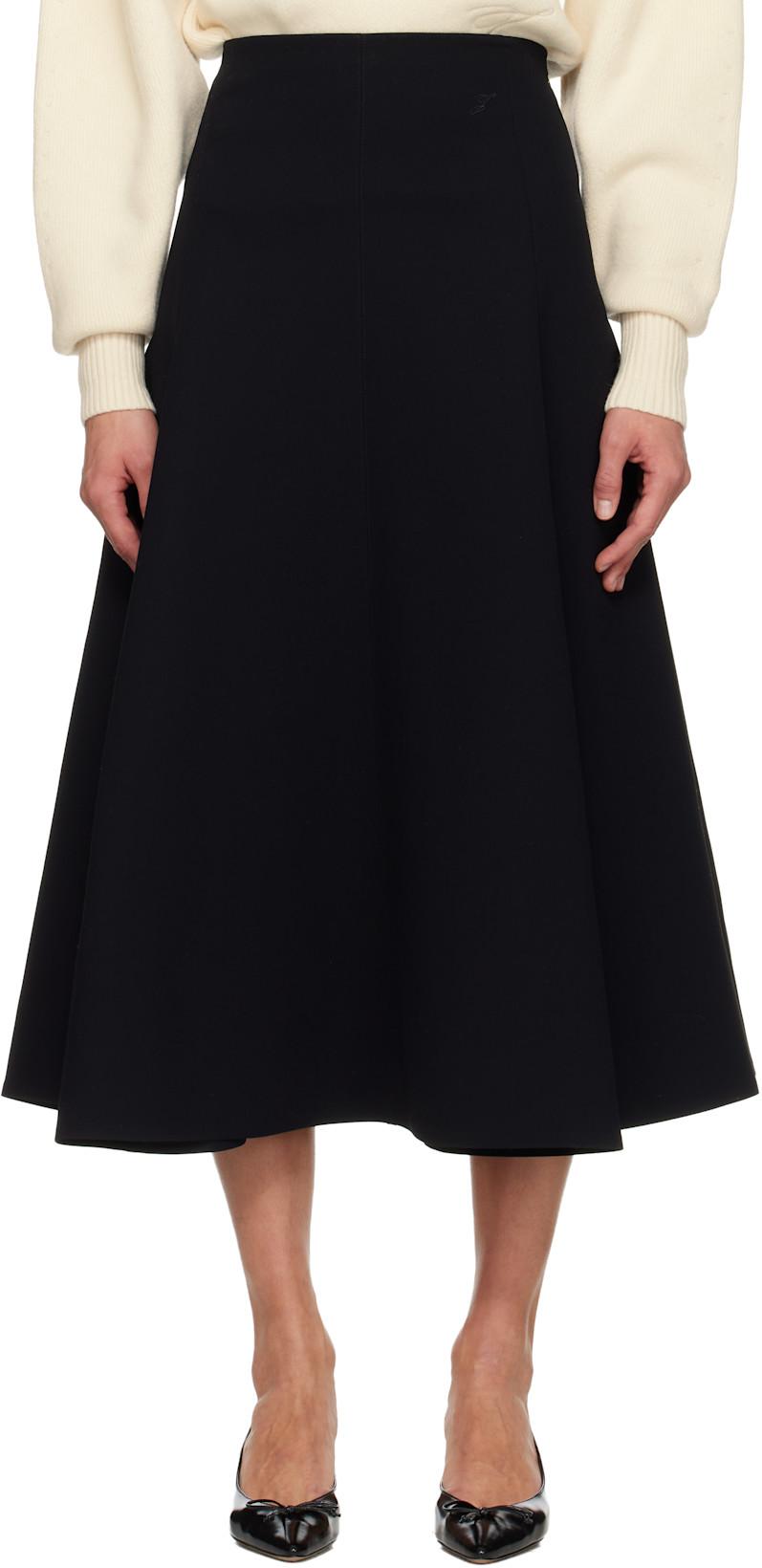 Black 'The Triangle' Midi Skirt by JACQUEMUS