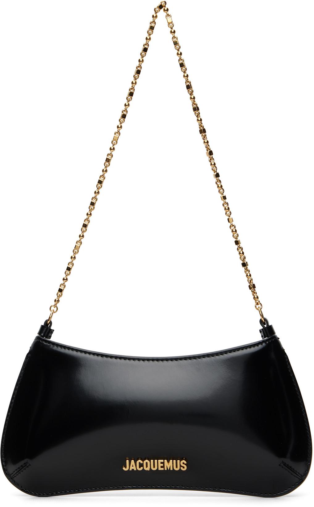 Black Winter Retreat 'The small Bisou Chaîne' Bag by JACQUEMUS