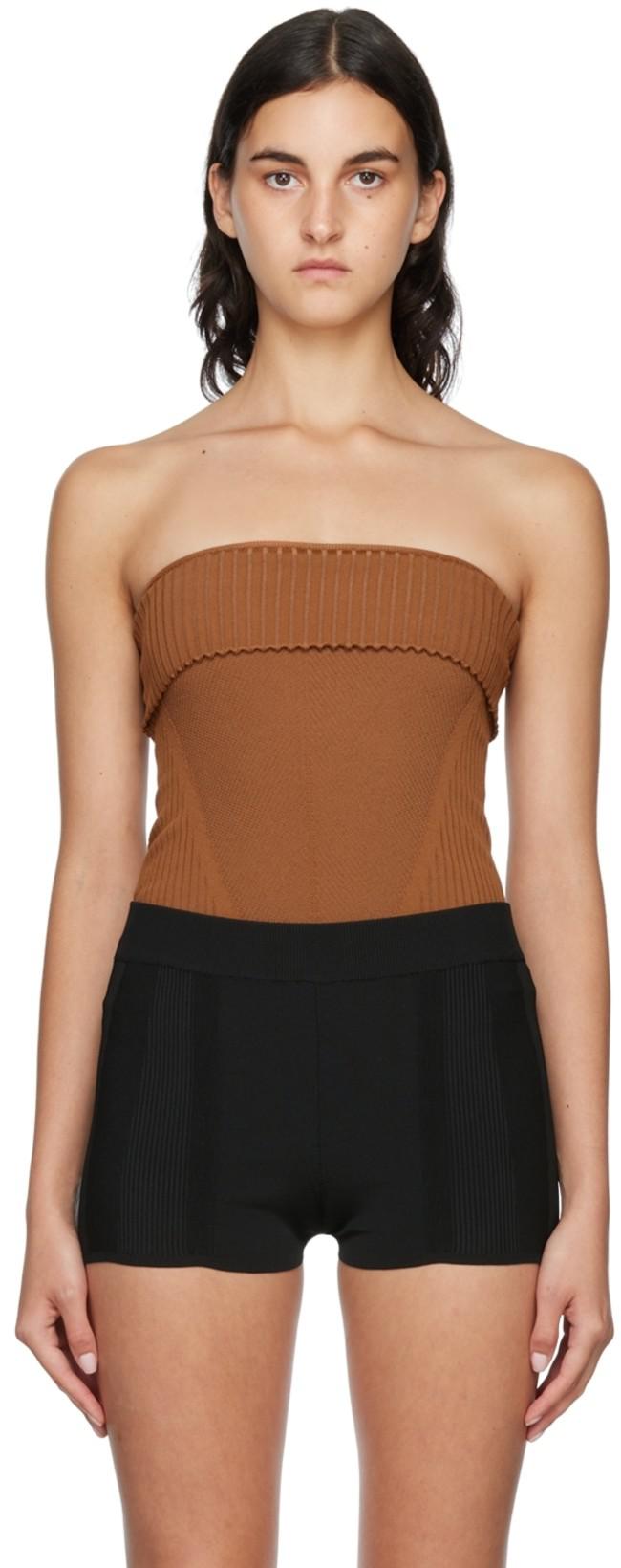 Brown Le Papier 'La Maille Lucca' Tube Top by JACQUEMUS Brown Le Papier 'La Maille Lucca' Tube Top by JACQUEMUS