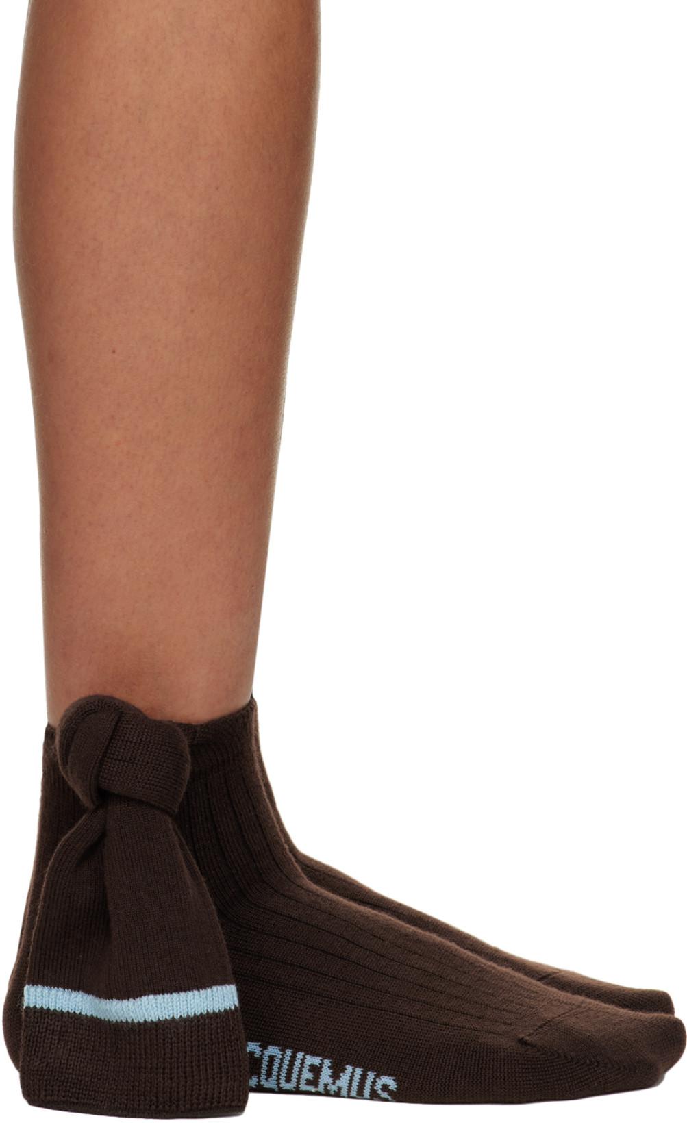Brown Le Papier 'Les Chaussettes Noeud' Socks by JACQUEMUS
