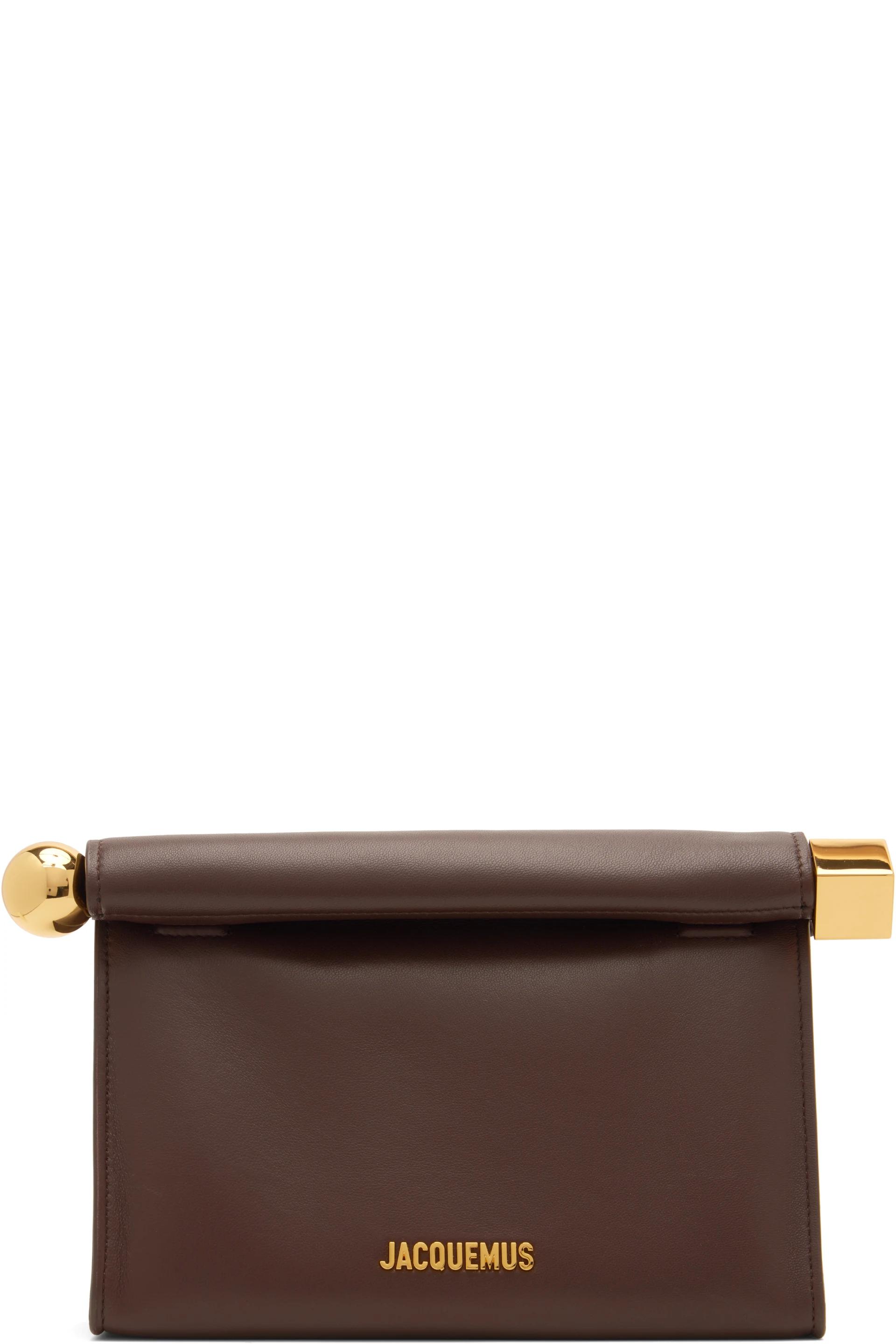 Brown 'The Rond Carré' Clutch by JACQUEMUS