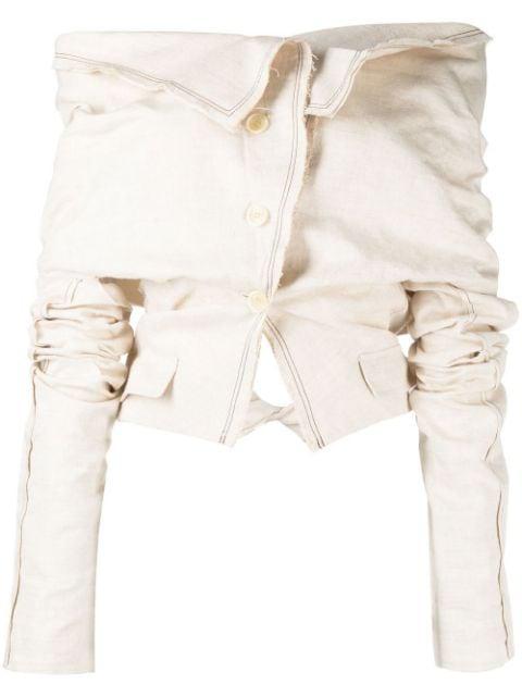 Camargue scrunched blouse by JACQUEMUS